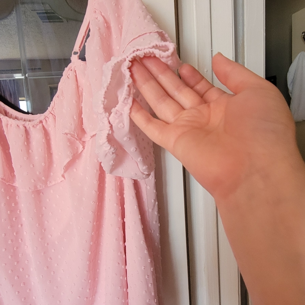 Women's Pink Ruffle Top - Picture 6 of 9